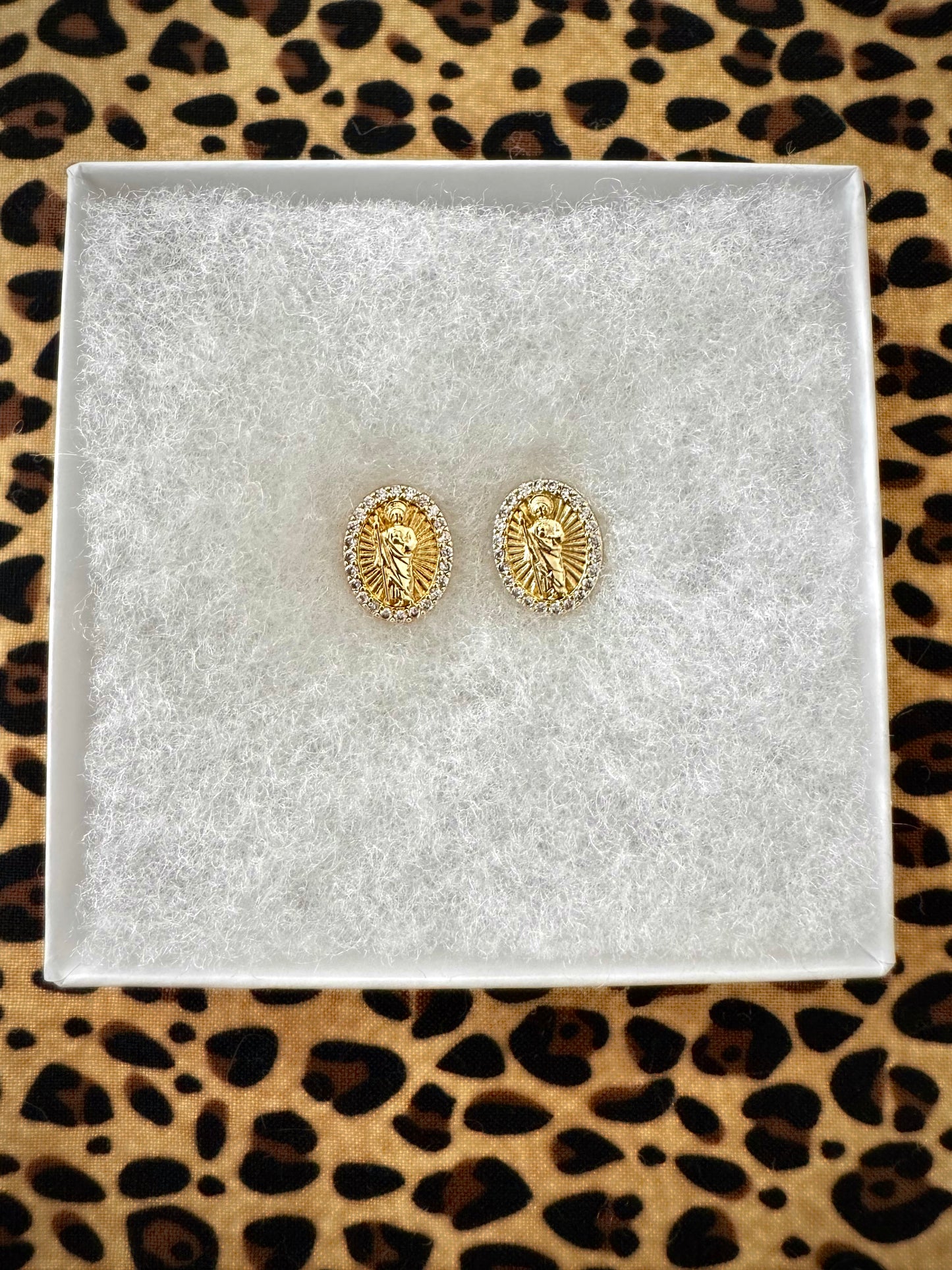 San Judas Oval Earrings
