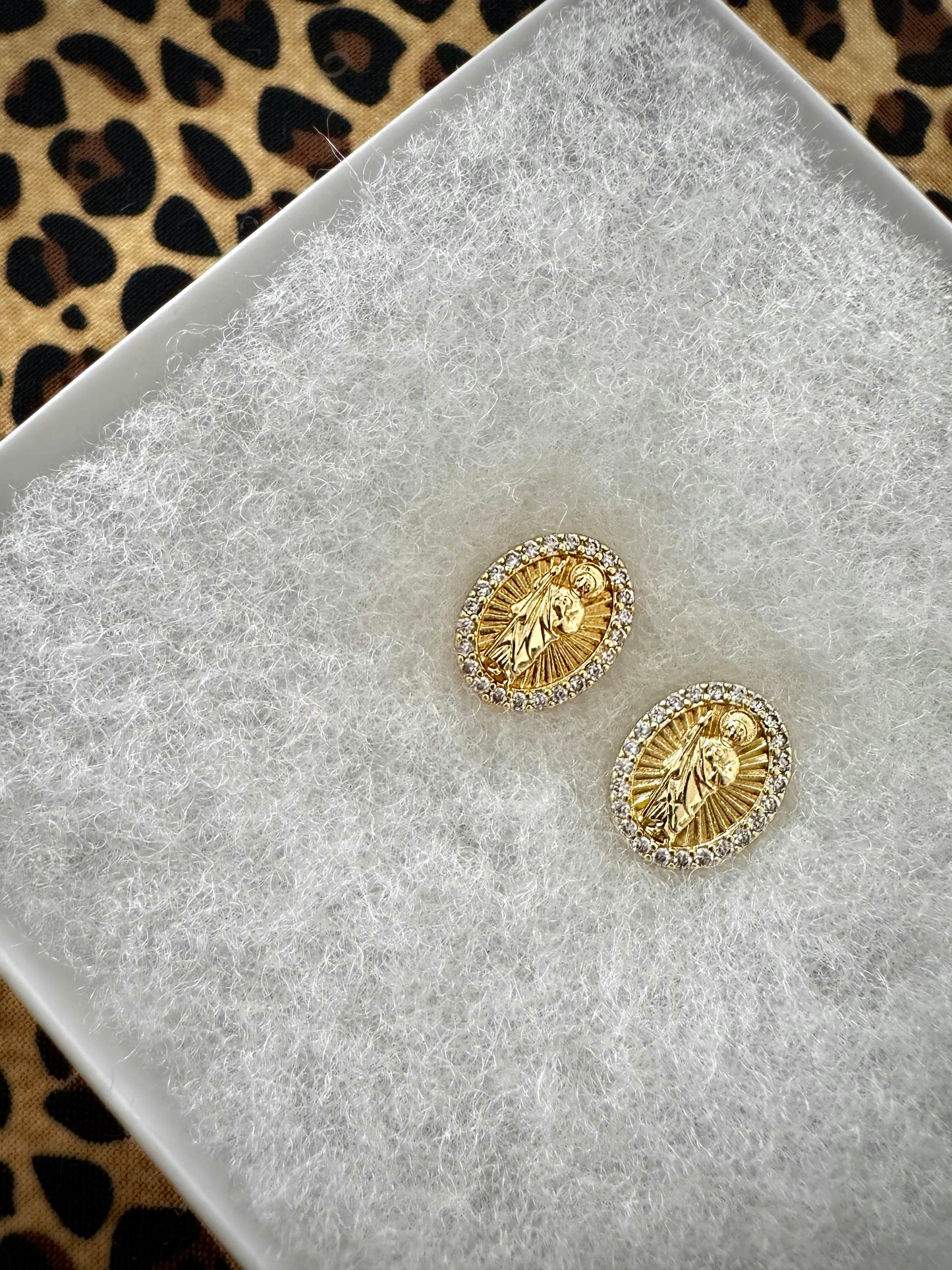 San Judas Oval Earrings