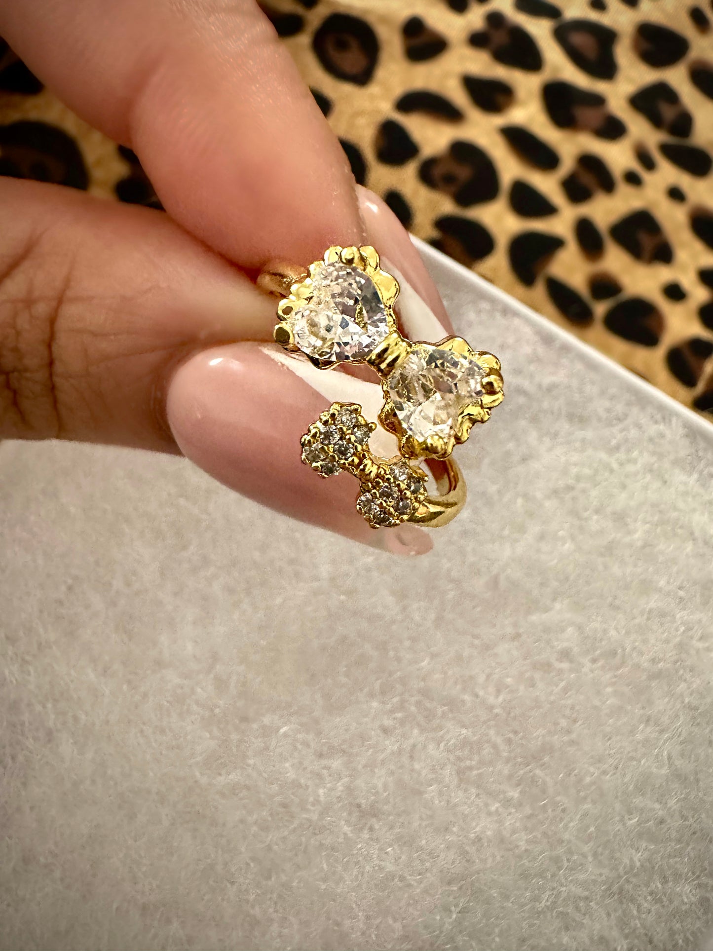 Double Bow Adjustable Ring