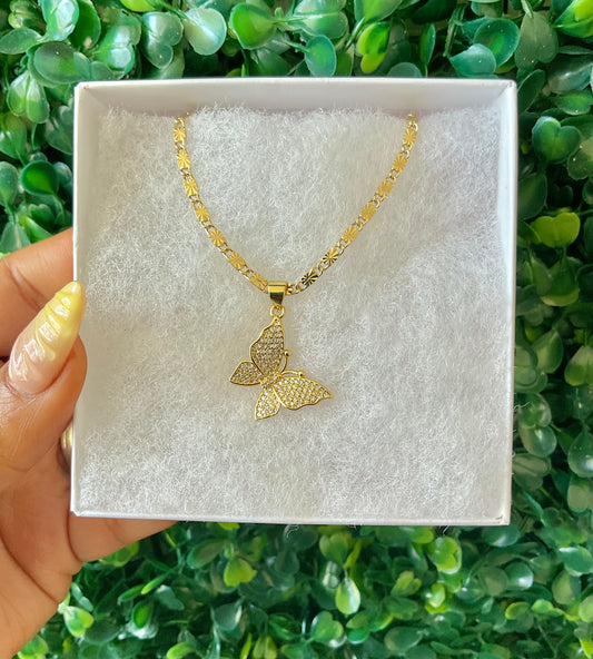 Bling Butterfly Necklace